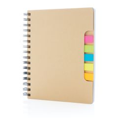 A5 Kraft spiral notebook with sticky notes