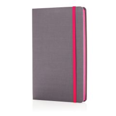 Deluxe fabric notebook with coloured side