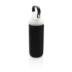 Glass water bottle with silicon sleeve