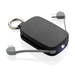 1.200 mAh Keychain Powerbank with integrated cables