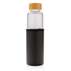 Glass bottle with textured PU sleeve