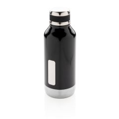 Leak proof vacuum bottle with logo plate