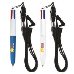 BIC® 4 Colours Mini Ballpen with lanyard