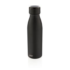 Swiss Peak vacuum bottle with mini true wireless earbuds